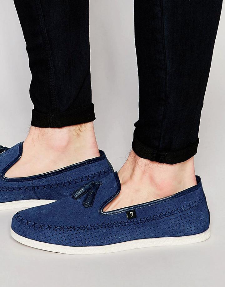 Farah Daze Suede Tassel Loafer - Blue