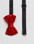 Asos Velvet Bow Tie In Red - Red