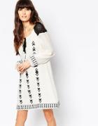 Diya Tunic Dress With Crochet And Embroidered Detail