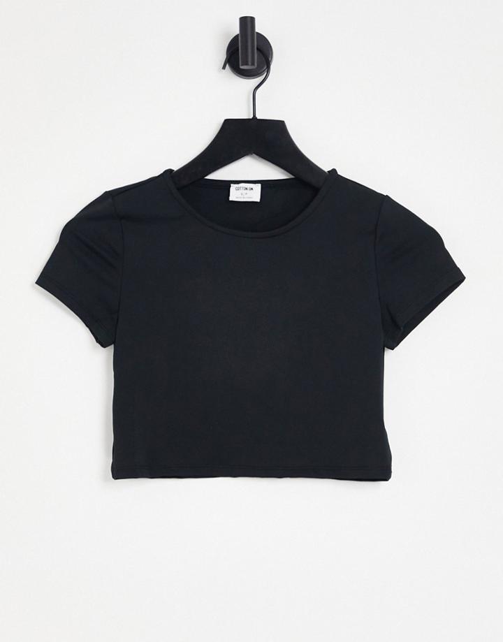 Cotton: On Short Sleeve Tee In Black Swirl Print