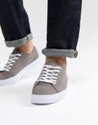 Asos Design Sneakers In Gray Canvas - Gray