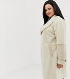 New Look Curve Oversized Coat - Cream