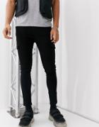 Asos Design Spray On Jeans In Power Stretch With Cargo Pockets In Black