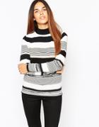 Warehouse Highneck Stripe Sweater - Multi