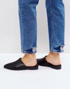 Intentionally Blank Black Titan Leather Flat Mules - Black