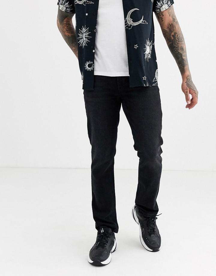 Brooklyn Supply Co Slim Fit Jeans In Black-blue