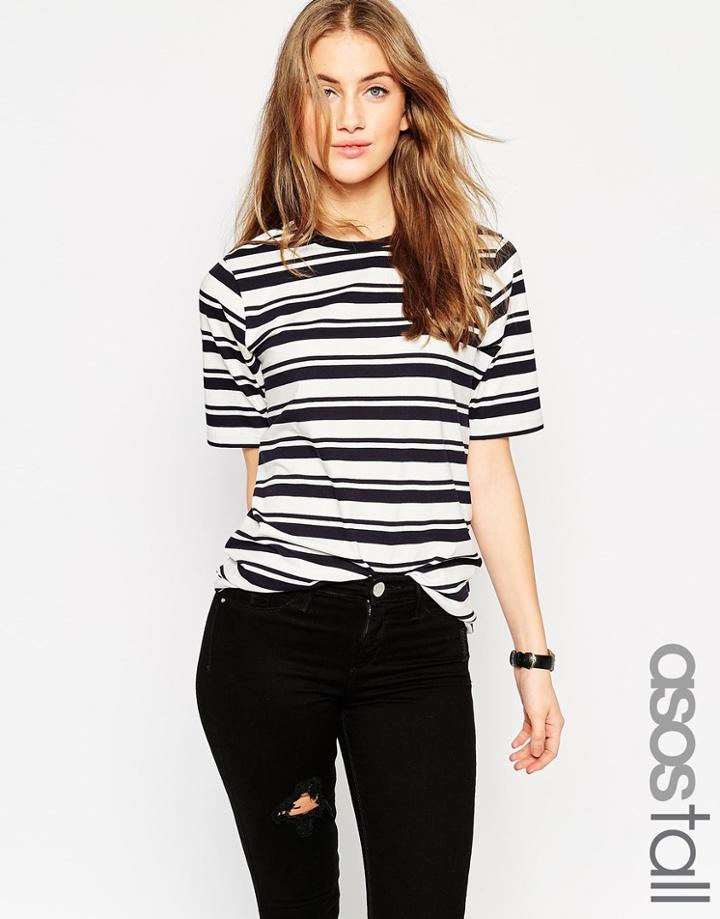 Asos Tall The Easy T-shirt In Wider Stripe