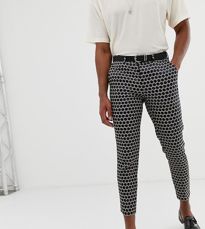 Heart & Dagger Skinny Crop Pants In Black Jacquard