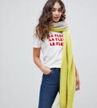 Stitch & Pieces Reversible Yellow And Gray Scarf - Multi