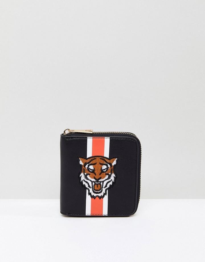 Asos Tiger Sports Stripe Curved Zip Around Purse - Multi