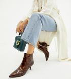 Monki Pointed Kitten Heel Boot In Tortoise Brown - Brown