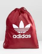 Adidas Originals Trefoil Gym Bag In Red - Red