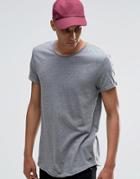 Esprit Longline T-shirt With Raw Edges - Gray 035