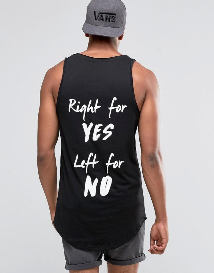 Jack And Jones Tank With Graphic Print - Black