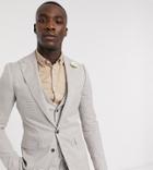 Gianni Feraud Tall Dog Tooth Print Slim Fit Suit Jacket-brown