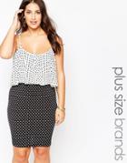 Praslin Plus Dress With Polka Dot Overlay Top