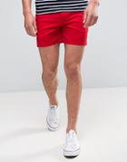 Asos Slim Shorter Shorts In Red - Red