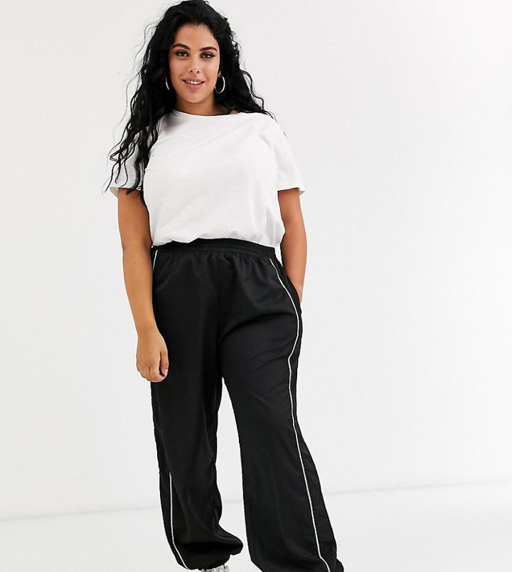 Daisy Street Plus Relaxed Cuffed Sweatpants With Rhinestone Trim