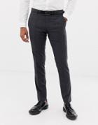 Esprit Slim Fit Commuter Suit Pants In Gray Check - Gray