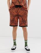 Asos Design Knitted Two-piece Zebra Design Shorts-orange