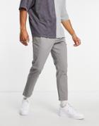 Asos Design Cigarette Fit Chinos In Gray-grey