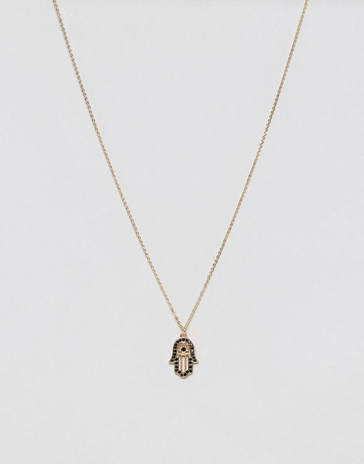 Pieces Hamsa Necklace - Gold