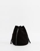 Asos Mini Suede Lace Up Duffle Bag - Black