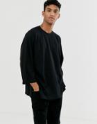 Asos Design Oversized Raglan T-shirt With Wide Sleeves In Black
