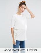 Asos Maternity Nursing Tie Side T-shirt - White
