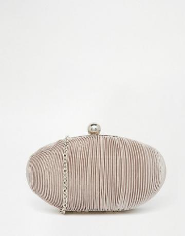 Vintage Styler Pleated Oval Clutch Bag - Gray 150