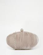 Vintage Styler Pleated Oval Clutch Bag - Gray 150