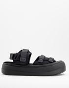 Asos Design Tech Sandals In Black With Chunky Sole