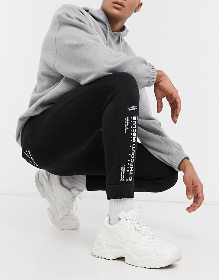 The Couture Club Multi-print Sweatpants In Black