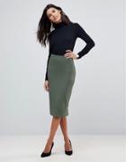 Asos Jersey Pencil Skirt - Green