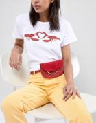 New Look Ring Detail Purse Belt - Red