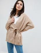 Asos Lounge Cardigan With Wrap - Brown