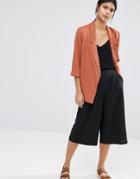 Selected Gavina Blazer With 3/4 Length Sleeves - Rustic Brown