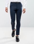 New Look Skinny Smart Pants In Navy - Navy