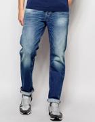 Diesel Jeans Waykee 850w Loose Straight Fit Stretch Mid Wash - Mid Wash