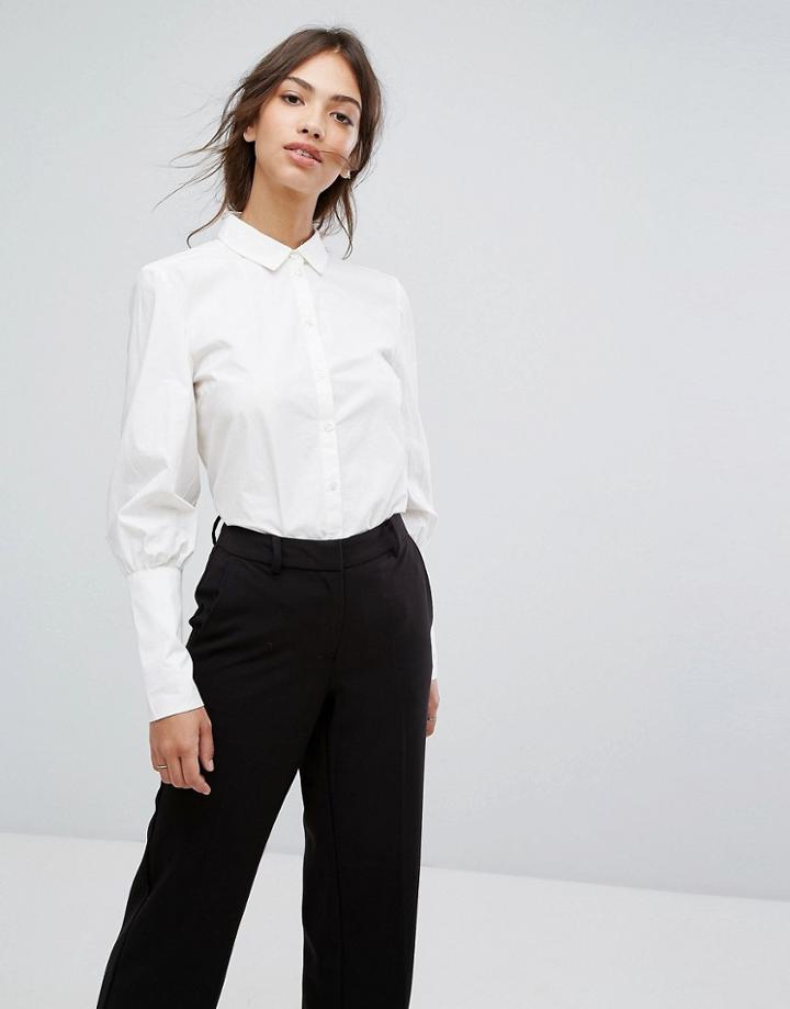 Vila Oversized Cuff Shirt - Gray