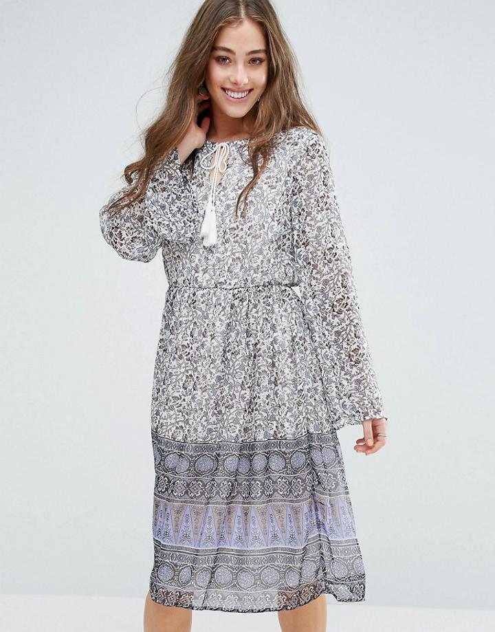 Vero Moda Stella Ditsy Floral Print Midi Dress - Multi