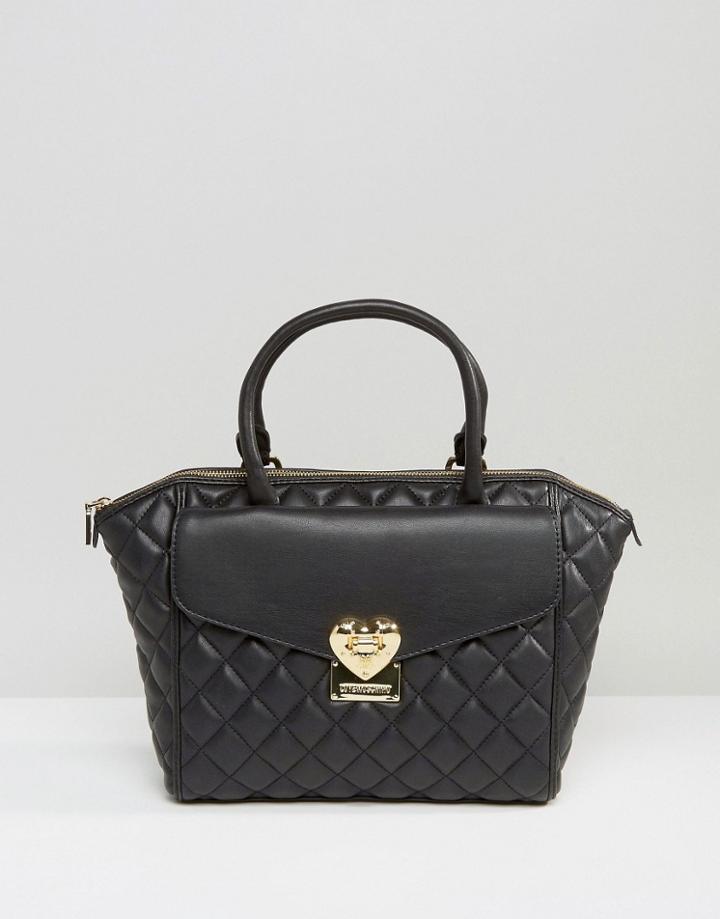 Love Moschino Quilted Winged Tote Bag - Black