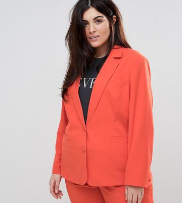 Unique 21 Hero Plus Longline Blazer Co-ord - Orange