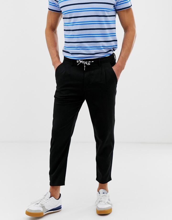 Jack & Jones Carrot Pants In Tailored Fabric - Black
