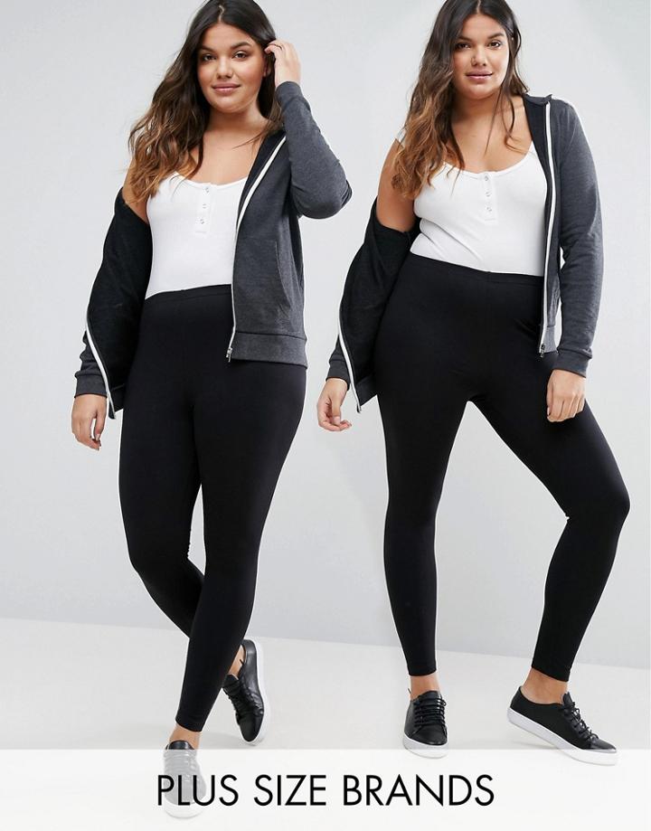 New Look Curve 2 Pack Leggings - Black