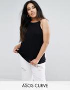 Asos Curve Swing Square Neck Cami - Black