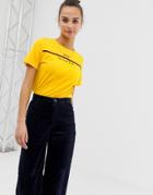 Pieces Livo Enjoy Yourself Slogan T-shirt - Yellow