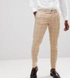 Noak Skinny Suit Pants In Grid Check - Cream