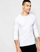 Asos Muscle Long Sleeve T-shirt With Zip - White