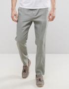Selected Homme Tapered 100% Linen Pants - Green